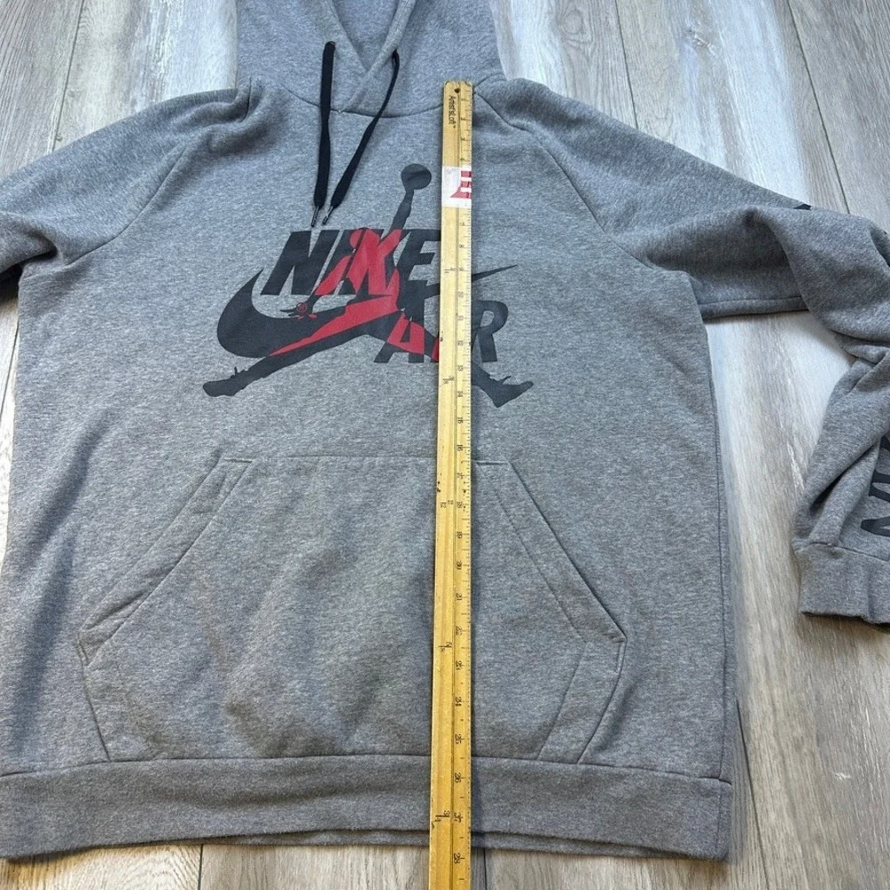 Nike Jordan Jumpman Logo Hoodie Mens Large Gray Black Sweatshirt Hooded Men